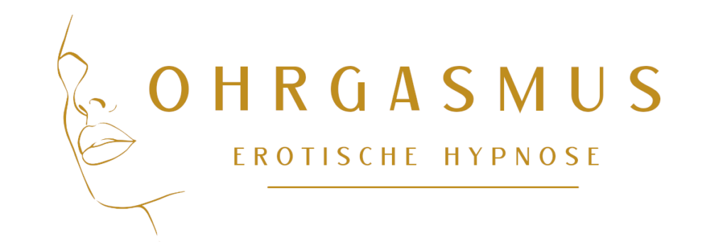 Neues OHRgasmus Logo. Der Text OHRGASMUS, mit Unterzeile "Erotische Hypnose" neben der Grafik einer Frau mit geschlossenen Augen, leicht geöffneten Lippen.