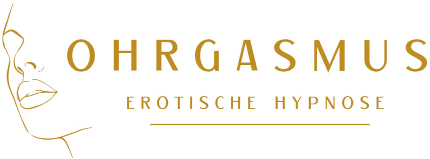 Neues OHRgasmus Logo. Der Text OHRGASMUS, mit Unterzeile "Erotische Hypnose" neben der Grafik einer Frau mit geschlossenen Augen, leicht geöffneten Lippen.